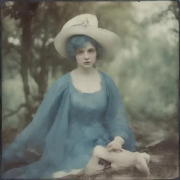 Loreta young, blue, autochrome