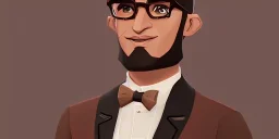 hansome brown indian guy wearing glasses and a tux