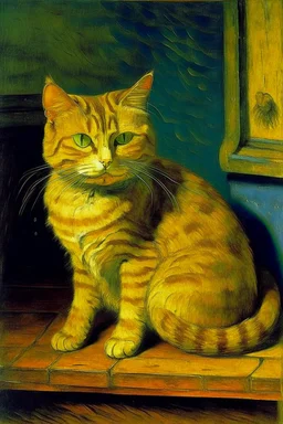 Portrait of a cat by Van Gogh