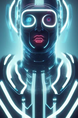 cyberpunk, head, men, portrai, tron