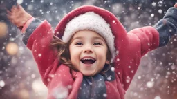 Magical Fantastic young happy child facing camera, Liquid Structure, Flying snowflakes, Splash, Portrait Photography, Fantasy Background, Intricate Patterns, Ultra Detailed, Luminous, Radiance, Joy, Exuberance, Fun, energy, excitement, Ultra Realism, Complex Details, Intricate Details, 16k, HDR, High Quality, Trending On Artstation, Sharp Focus, Studio Photo, Intricate Details, Highly Detailed