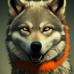 Lime Wolf, orange eyes, 8K, cinematic lighting, sharp focus, masterpiece, expert