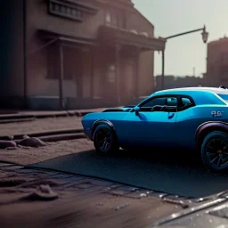 3d rendering. Miniature, Diacast 2019 dodge Challenger, scale 1:50, racing background, Lost in Time, cinematic lighting, hyper realistic