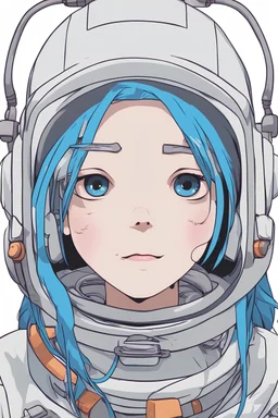 astronaut girl with blue hair