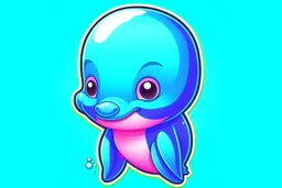 a cute avatar style illustration of a Dolphin.