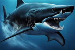 Huge Black shark in 8k venom drawing, symbiote effects, blue lights, sea, intricate details, highly detailed, high details, detailed portrait, masterpiece,ultra detailed, ultra quality