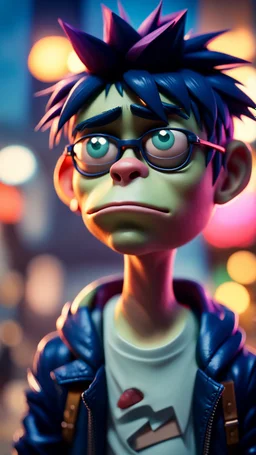 2d from Gorillaz,bokeh like f/0.8, tilt-shift lens 8k, high detail, smooth render, down-light, unreal engine, prize winning