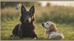 dog and bird