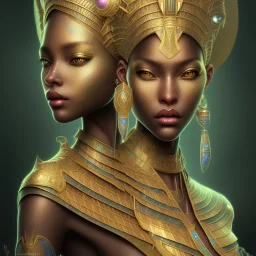 sango fantasy, fantasy magic, intricate, sharp focus, illustration, highly detailed, digital painting, concept art, matte, masterpiece head sexy Indonisian beauty black afro hair earth lady Golden alligator head Egyptian princess pyramid