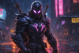 Shredder machine in 8k solo leveling shadow artstyle, venom them, close picture, rain, neon paint, intricate details, highly detailed, high details, detailed portrait, masterpiece,ultra detailed, ultra quality