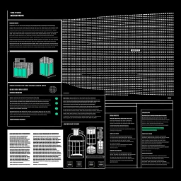 moderne website mit text und fotos als 3d-wireframe-darstellung in weiß, schwarzer hintergrund mit farbverlauf, detailarm