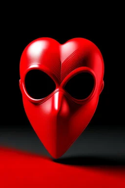 red heart with mask