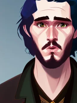 Portrait of a 30 year old strange gay wizard like John Snow