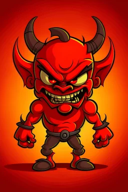 Make a badass cartoon full body devil