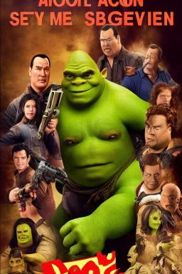 action movie poster starring shrek and steven seagal