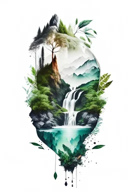 illusion nature for amazon merch with white background