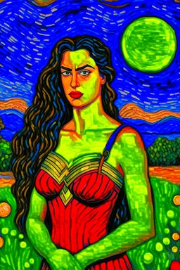 Wonder Woman as painted by Van Gogh
