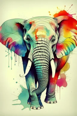 Art illustration elephant