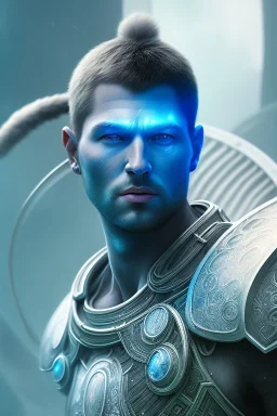 portriate of man blue na'vi warrior,volumetric lighting, particals, intricate detail,realistc, close up