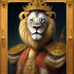 a Portrait of king lion as Jean Baptiste Monge