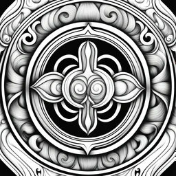 logo, detail, black and white, white background, coloring page