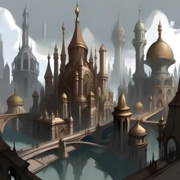 Concept Art for a capital city with european style.