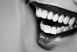 vampire teeth black and white