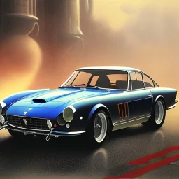 hyperrealism Drawing of 'Ferrari 250 GT Berlinetta SWB' three quarter frontal aerial view, by gaston bussiere, greg rutkowski, yoji shinkawa, yoshitaka amano, tsutomu nihei, donato giancola, tim hildebrandt,oil on canvas, cinematic composition,Sharp detail,extreme detail,fit full head inside picture,16k