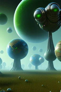 alien earth invasion worlds, clean art NFT, blender 3d