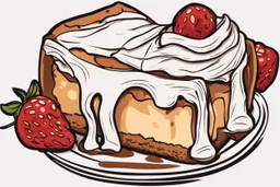 deep fried cheesecake bite, with a bite taken out clean vector style, bold outline