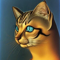 Portrait of a cat by Salvador Dali