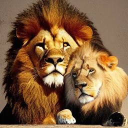 boss and lion