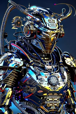 Cybernetic samurai wearing biomechanical armor, photorealistic