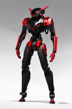 Sci-Fi, Large Mechainal Robot Red and Black, Space, Magic, Dangerous, Menacing, Horror, Zoomed In, Background