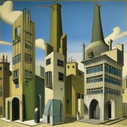 buildings, Kay Sage, Giorgio de Chirico, Yves Tanguy