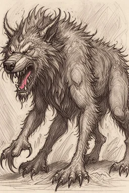Wolf beast as drawn by HR Geiger