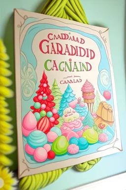 Candyland Christmas in pastel retro sign