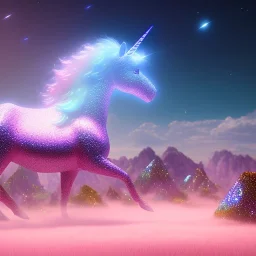 unicorn, glitter pink in a galactic ambiance, delicate colors in the foreground, full of details, smooth, light effect，vaporwave colorful, smooth, extremely sharp detail, finely tuned detail, ultra high definition, 8 k, unreal engine 5, ultra sharp focus