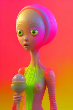 Popsicle alien , 3d 4k octane render, lifelike, photorealistic, artstation, illustration, smooth, sharp focus, ornate, intricate, complex, highly detailed, digital painting, smooth, art by tom bagshaw, akihiko yosh