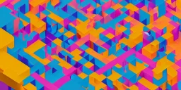 3D colorful geometric installation, realism, simplistic, studio lighting, C4D, 16k, Behance, Artstation, symmetry, centered, top down camera, vibrant