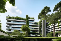 condominio residencial de casas minimalistas de lujo con mucha vegetacion