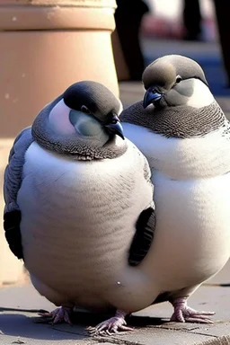 Chubby and cute pigeons