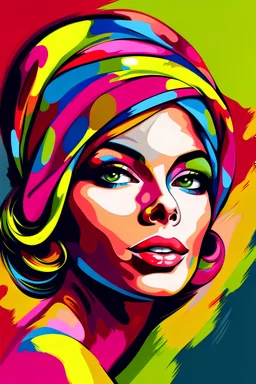 colorful woman, caricature