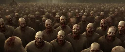 a photorealisitc zombie horde