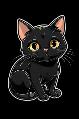 Cute Cat sticker black background
