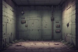 creepy wall, military base, abandoned, pixel art, 2D, video game asset