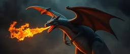 portrait of wild fire breathing bat dragon kangaroo above byzantes