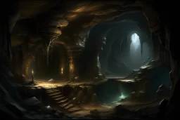 a fantasy dungeon cave