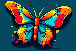 colorful butterfly cartoon style