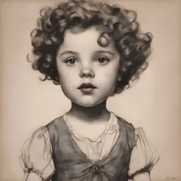 Shirley temple in the style of egon Schiele